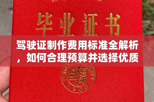 中原驾驶证制作费用标准全解析，如何合理预算并选择优质服务？