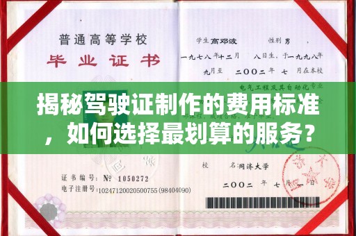 中原揭秘驾驶证制作的费用标准，如何选择最划算的服务？