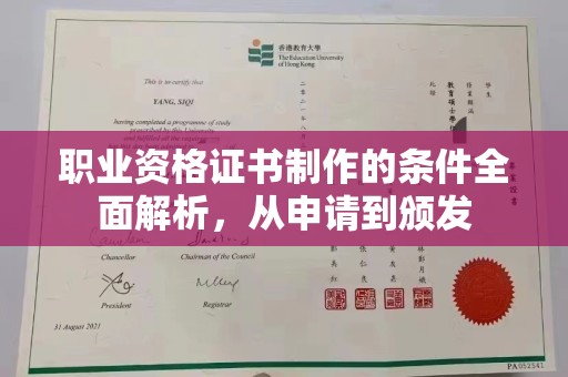 中原职业资格证书制作的条件全面解析，从申请到颁发