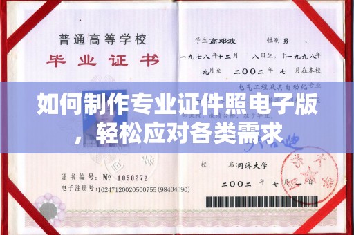 中原如何制作专业证件照电子版，轻松应对各类需求