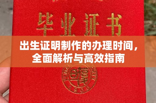 中原出生证明制作的办理时间，全面解析与高效指南