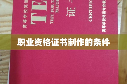 中原职业资格证书制作的条件